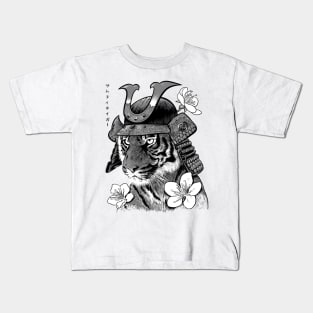 Samurai warrior tiger Kids T-Shirt